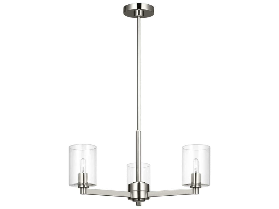 Fullton 3-Light Chandelier in Brushed Nickel with Clear Glass