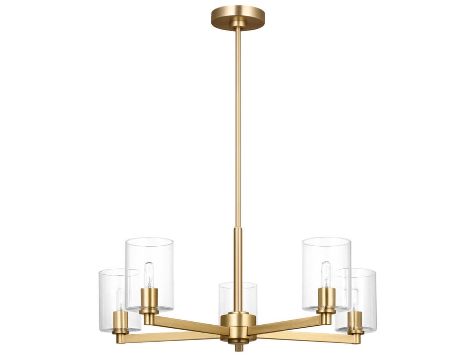 5-Light Fullton Chandelier in Satin Brass