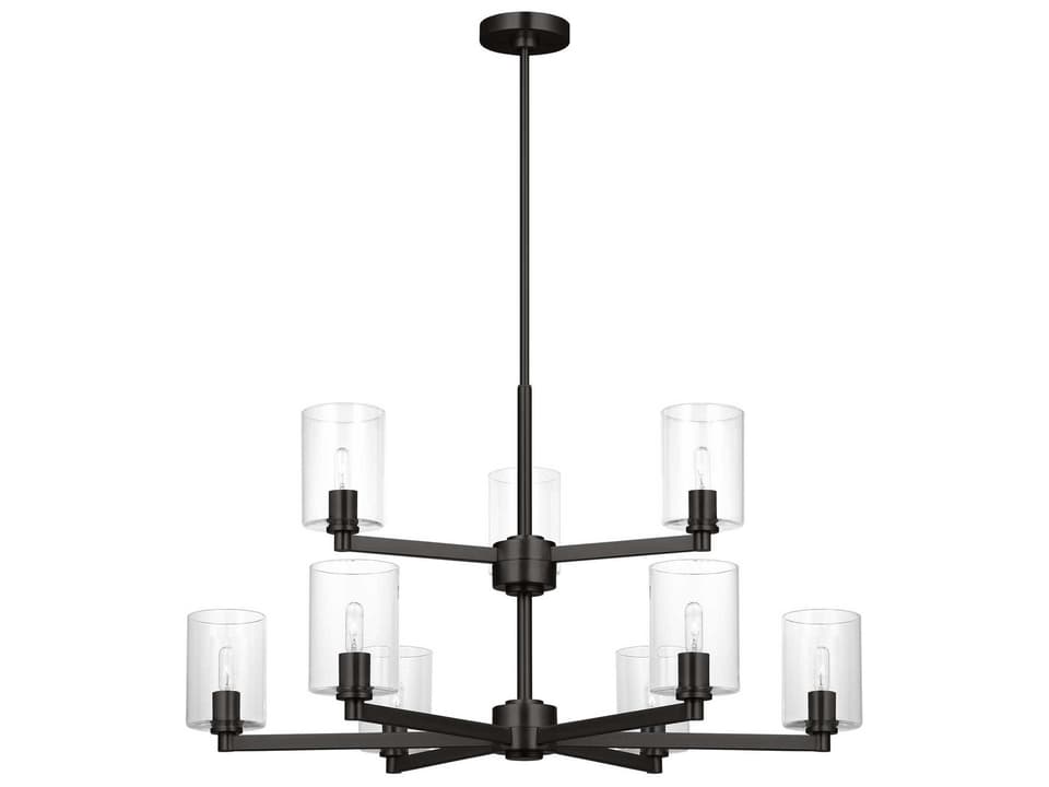 Fullton 9-Light Chandelier in Midnight Black