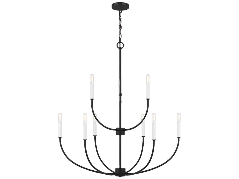 9-Light Greenwich Chandelier in Midnight Black
