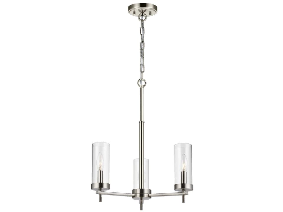 Zire 3-Light Chandelier in Brushed Nickel
