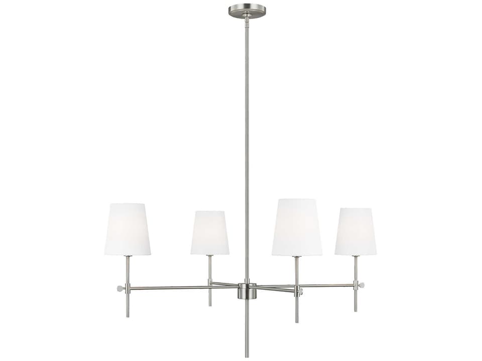 Baker 4-Light Chandelier in Brushed Nickel