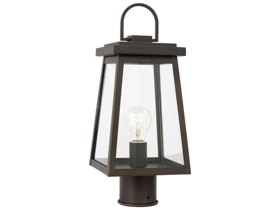 Founders 1-Light Outdoor Post Lantern in Antique Bronze