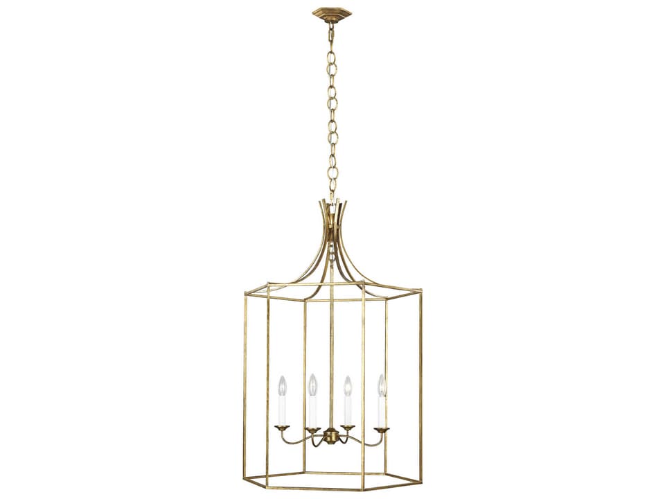 Bantry House 4-Light Transitional Pendant Light in Antique Gild