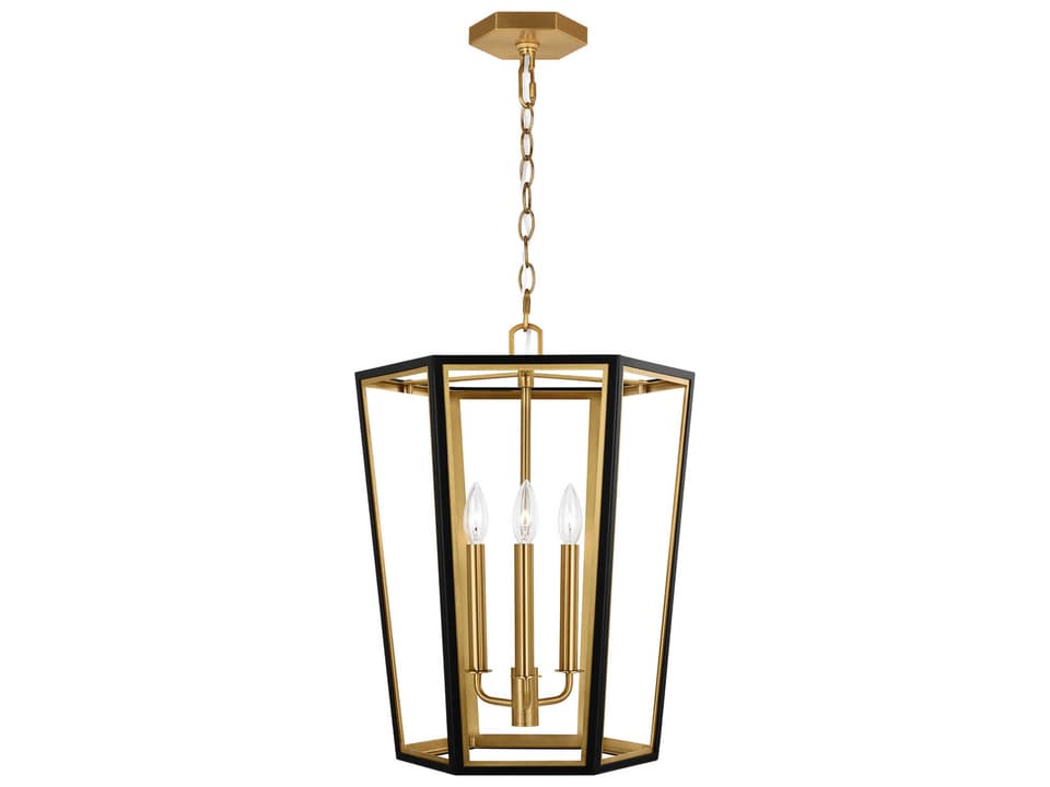 3-Light Curt Chandelier by Alexa Hampton in Midnight Black