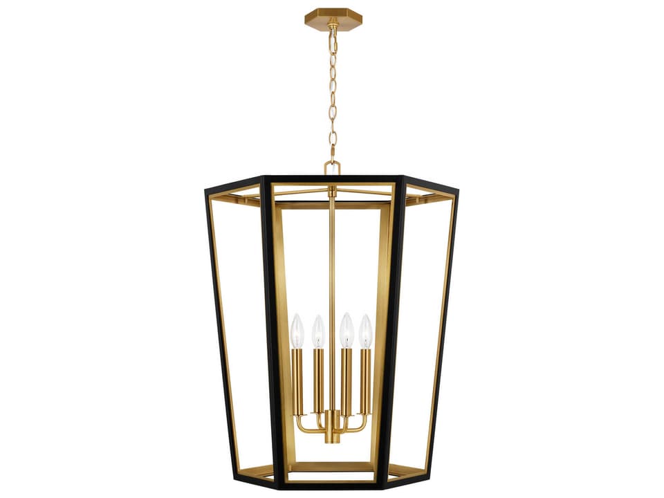 Curt 4-Light Lantern Chandelier in Midnight Black