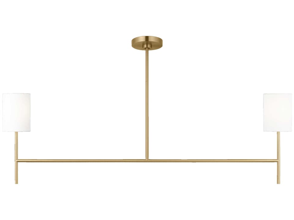 Key 2-Light Burnished Brass Linear Island Pendant