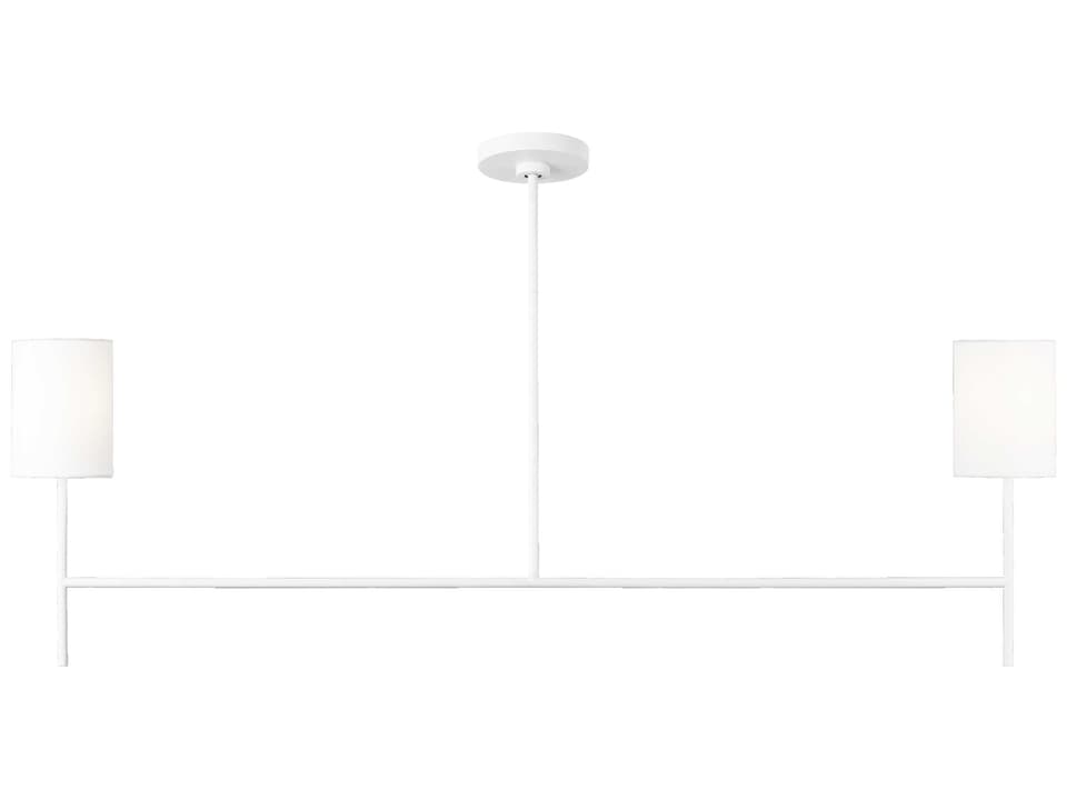 Key 2-Light Matte White Linear Island Pendant