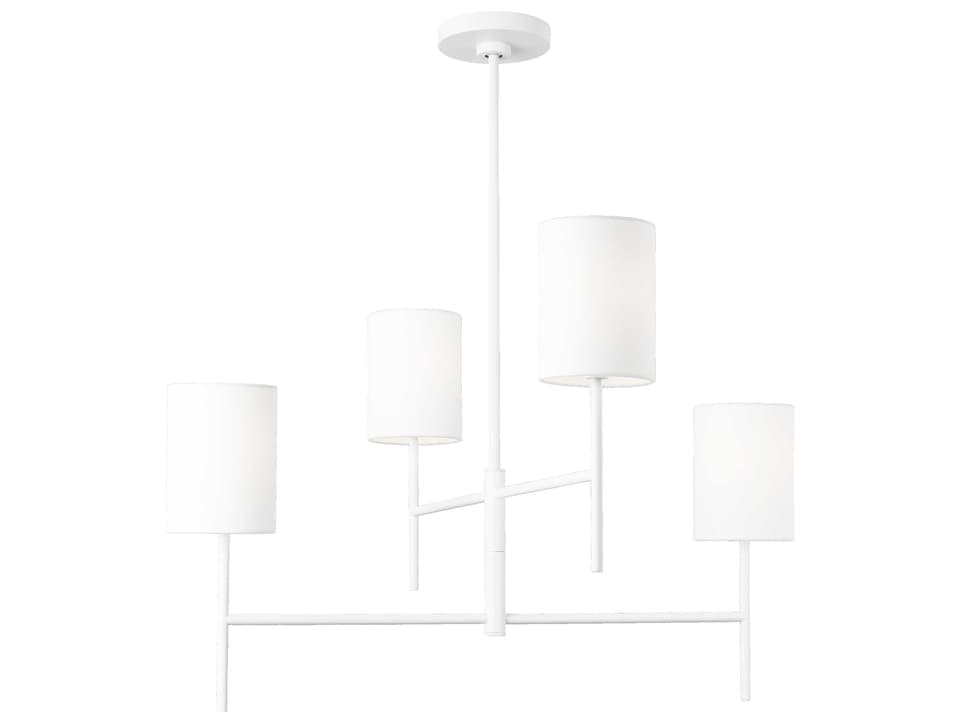 Key 4-Light Chandelier by Barbara Barry in Matte White