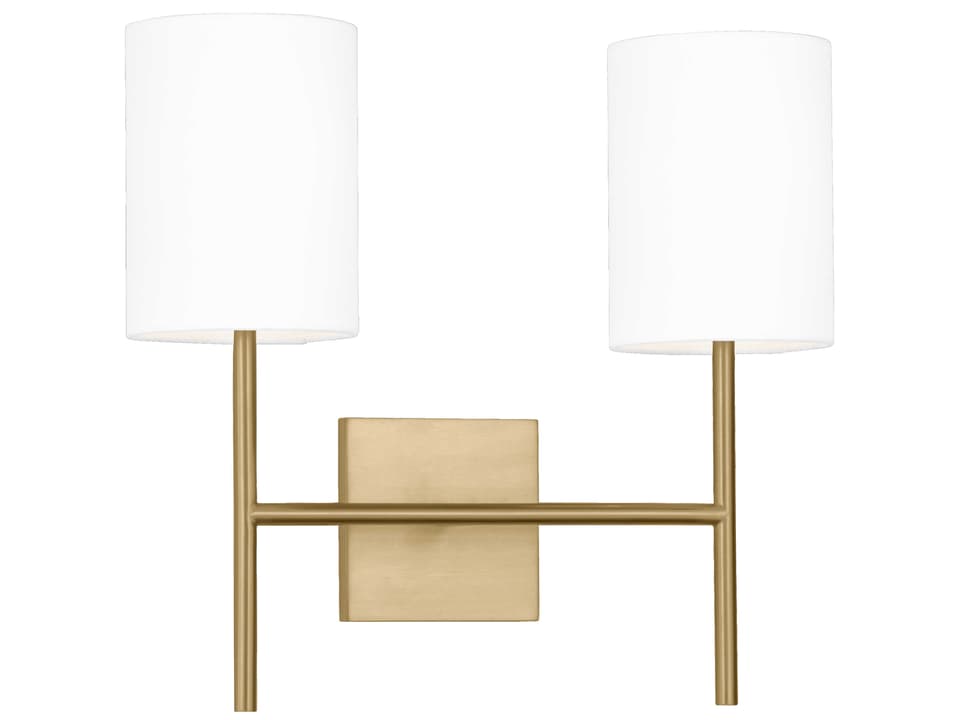 Key 2-Light Wall Sconce in Burnished Brass