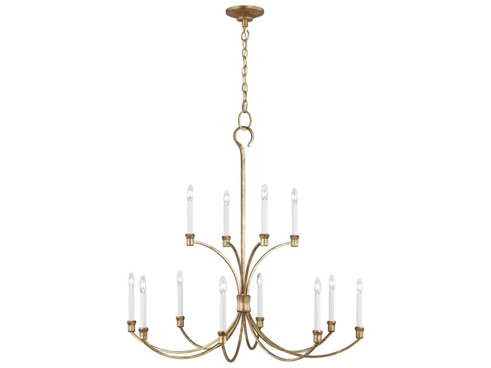 12-Light Westerly Chandelier in Antique Gild