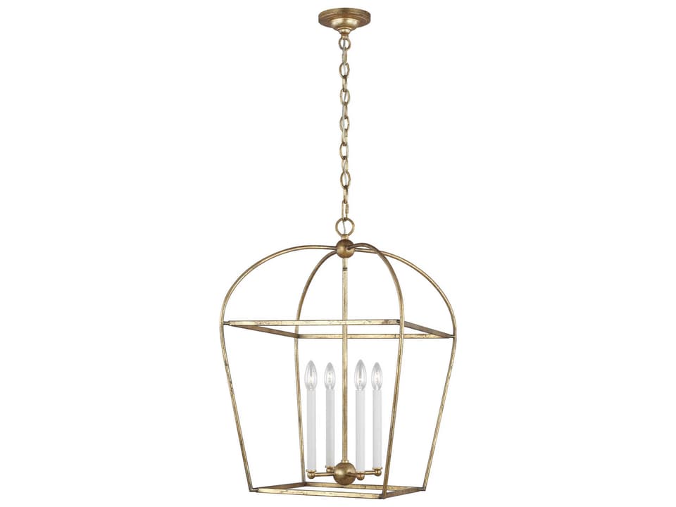 Stonington 4-Light Steel Lantern Chandelier in Antique Gild