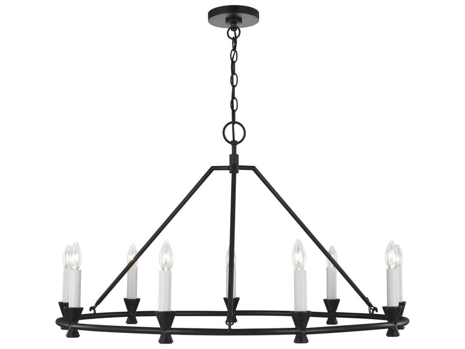 Keystone 9-Light Chandelier in Aged Iron
