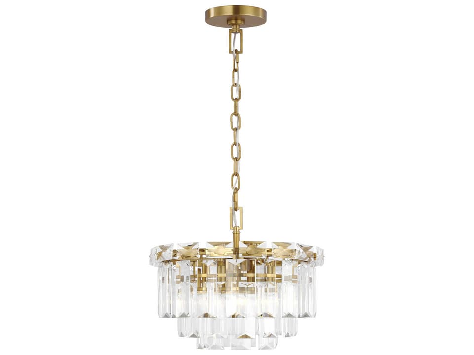 Arden 4-Light Tiered Chandelier in Burnished Brass