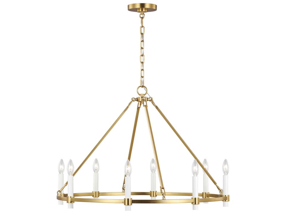 Marston 8-Light Chandelier in Burnished Brass