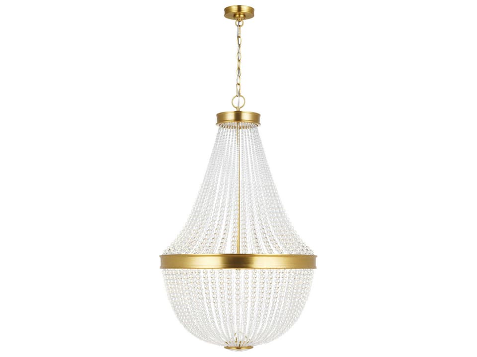 12-Light Summerhill Chandelier in Burnished Brass with Crystal