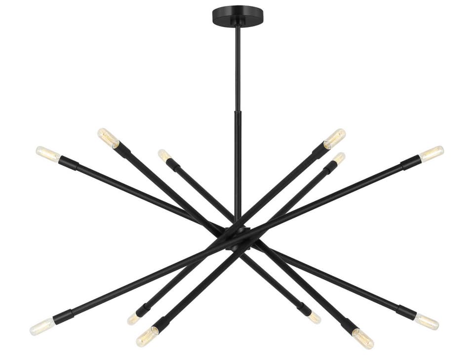 Eastyn 12-Light Chandelier in Midnight Black