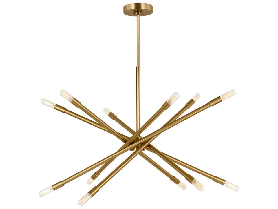 Eastyn 12-Light Chandelier in Burnished Brass
