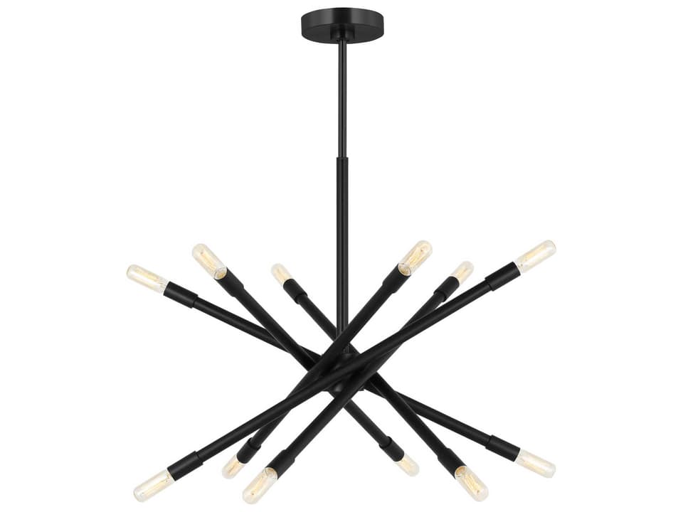 Eastyn 12-Light Sputnik Chandelier in Midnight Black