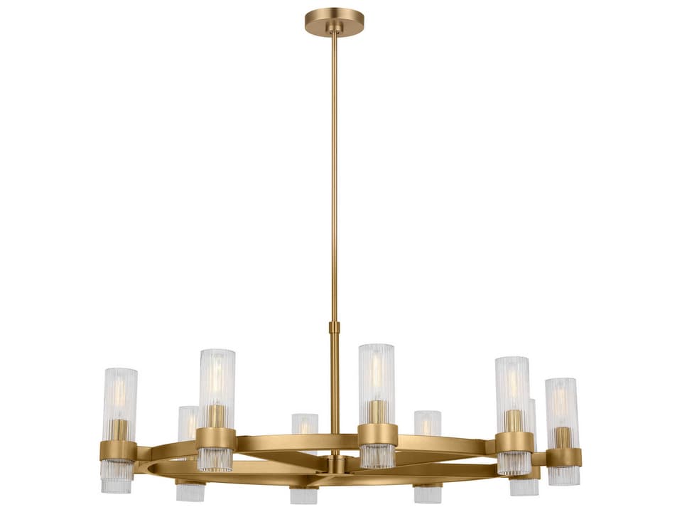 Geneva 8-Light Single Tier Chandelier in Burnished Brass