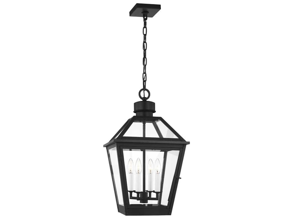 Hyannis 4-Light Outdoor Pendant Light in Textured Black