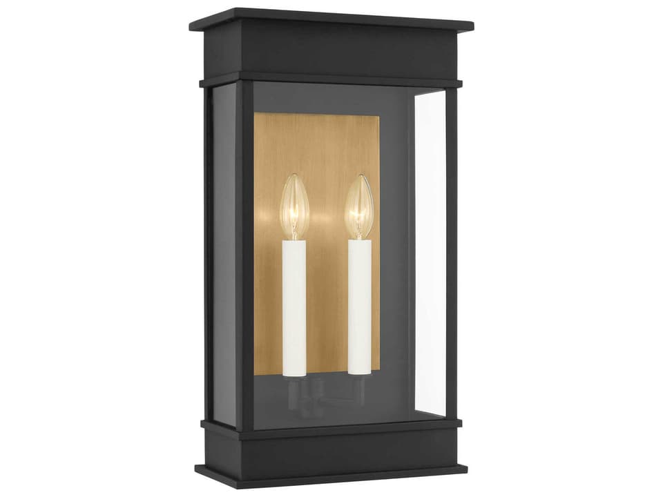 Cupertino 2-Light Outdoor Wall Lantern in Textured Black