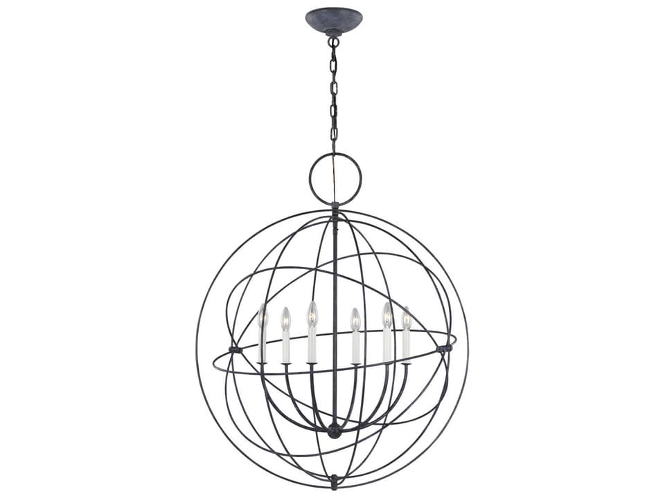 6-Light Bayberry Pendant Light in Weathered Galvanized