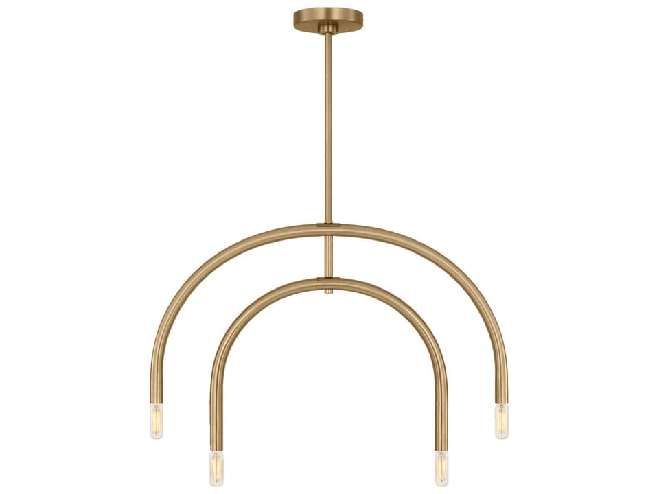 4-Light Hadden Chandelier in Satin Brass