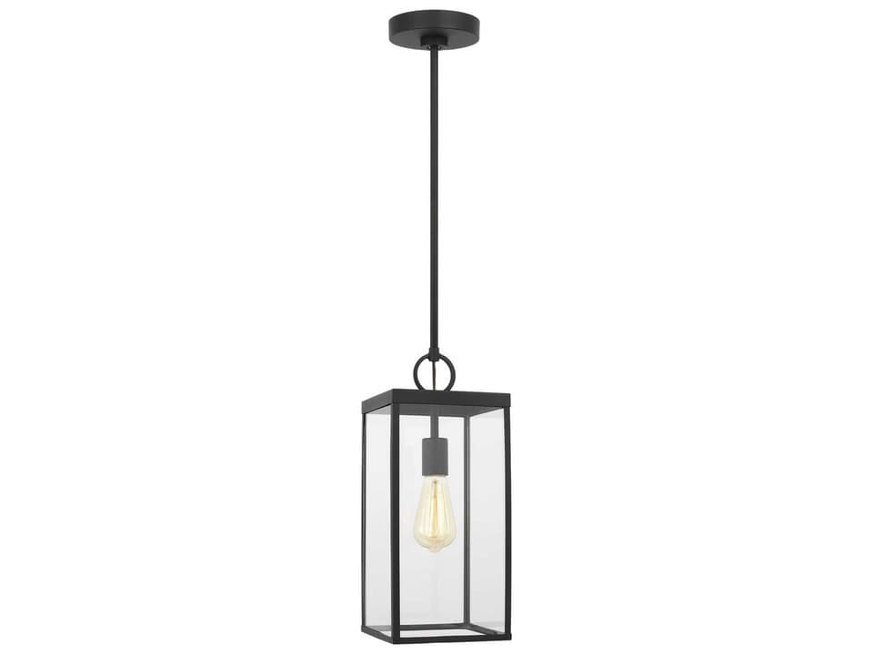 Howell 1-Light Outdoor Pendant Lantern in Textured Black