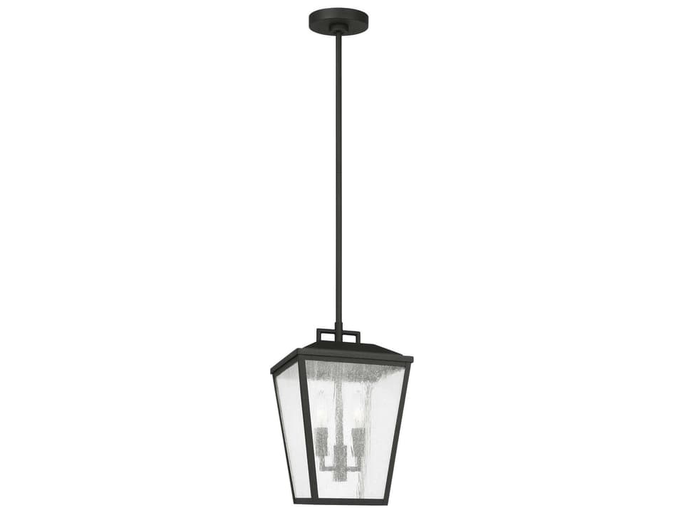 Kennewick Two-Light Outdoor Pendant in Textured Black