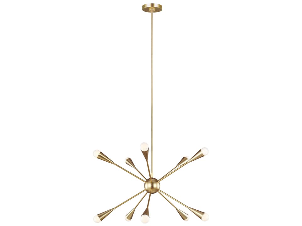 Jax 10-Light Chandelier in Burnished Brass