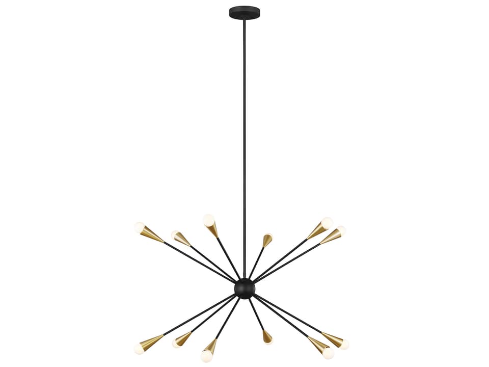 Jax 12-Light Chandelier in Midnight Black Mid-Century Modern