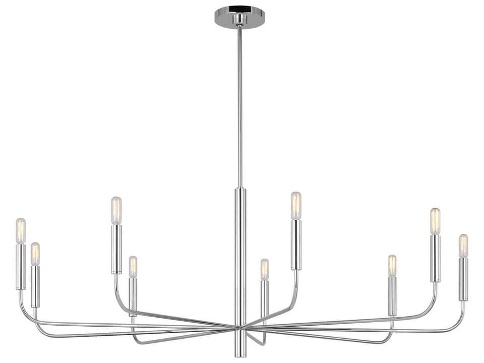9-Light Brianna Chandelier in Polished Nickel
