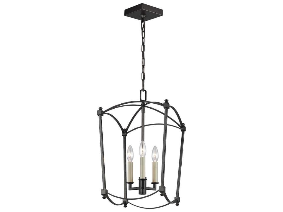 3-Light Thayer Chandelier in Smith Steel