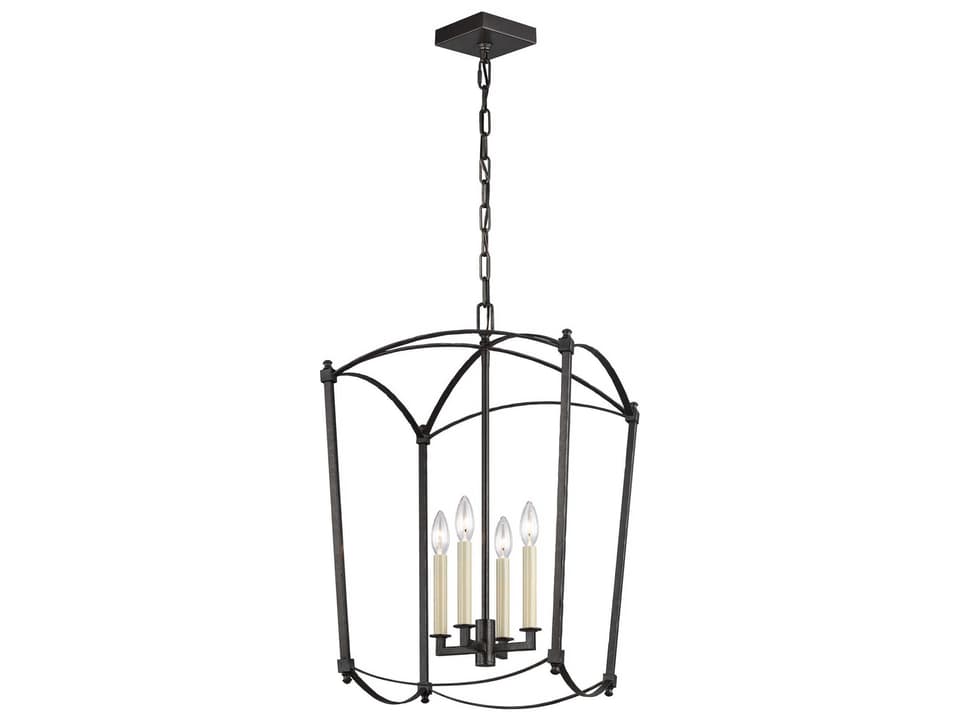 Thayer 4-Light Lantern Chandelier in Smith Steel