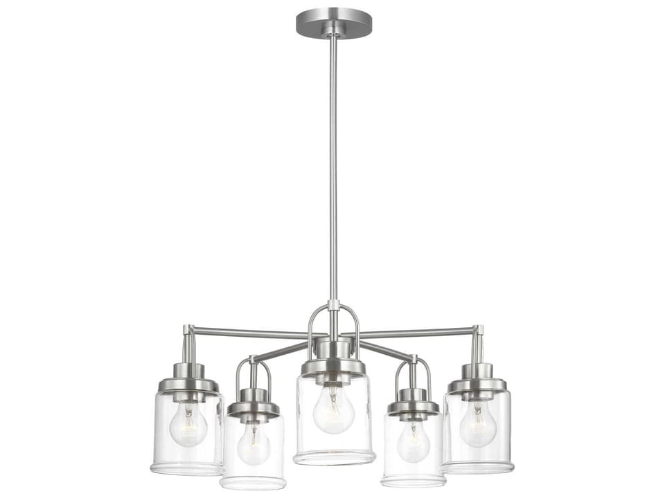 Anders 5-Light Chandelier in Brushed Nickel with Clear Glass