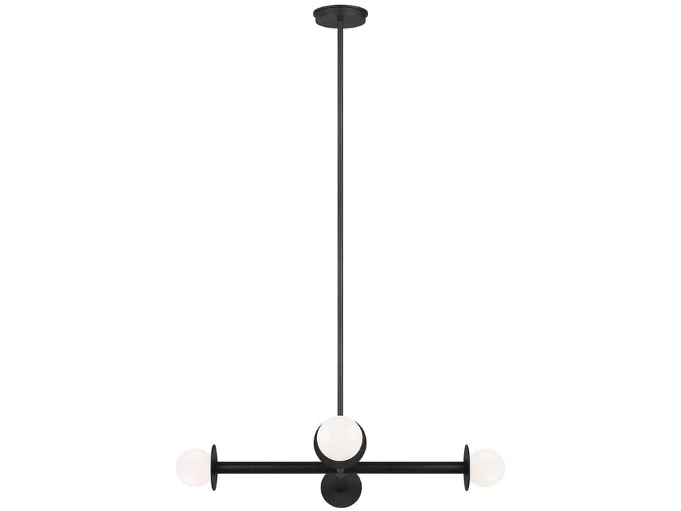 Nodes 4-Light Wide Chandelier in Midnight Black