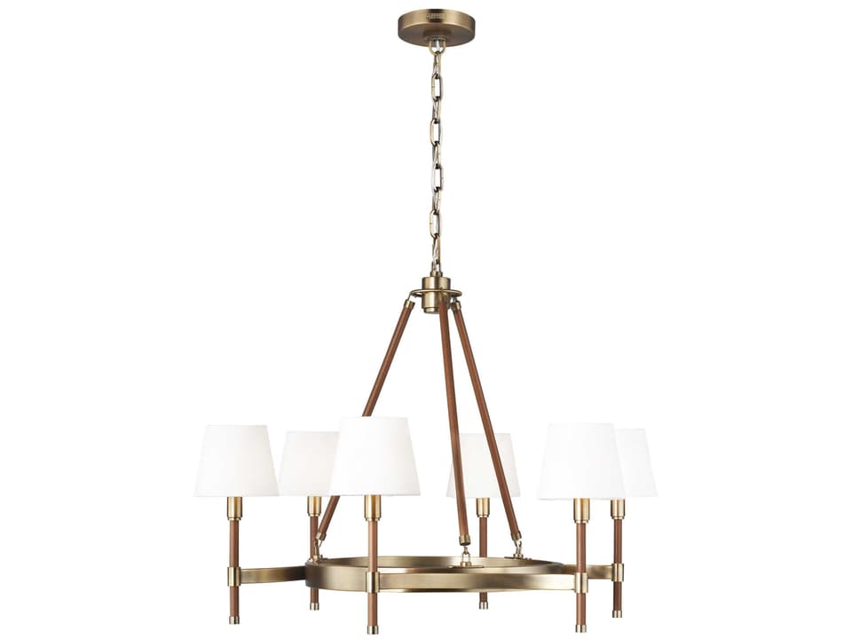 6-Light Katie Chandelier in Time Worn Brass
