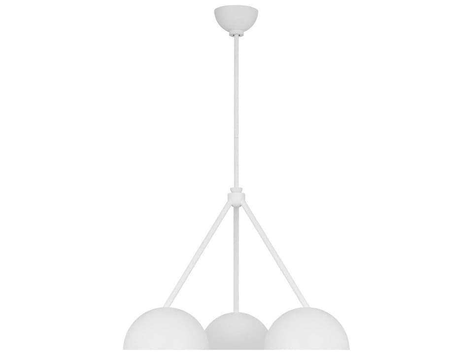 3-Light Beaunay Chandelier in Cast Plaster White