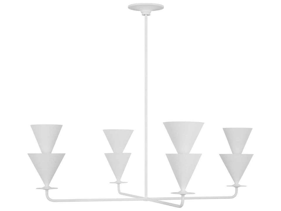 4-Light Cornet Chandelier in Cast Plaster White