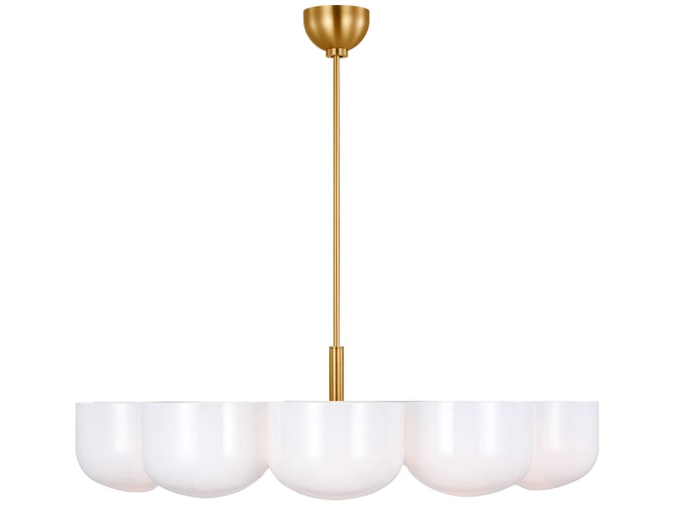 Cheverny 10-Light Chandelier in Burnished Brass with Milk Glass