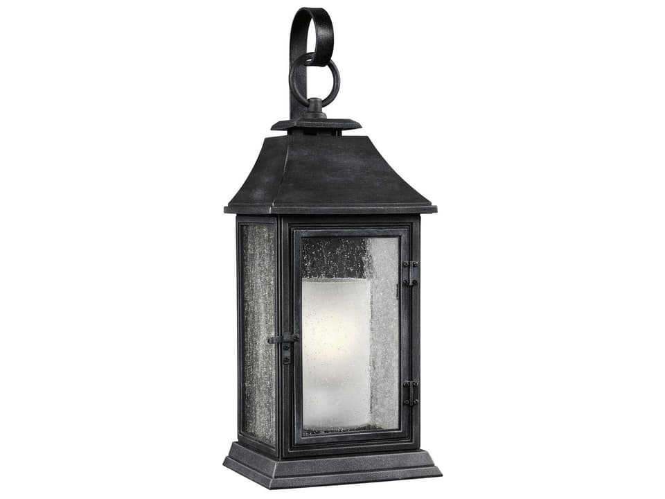 Shepherd 1-Light Outdoor Wall Sconce in Dark Weathered Zinc