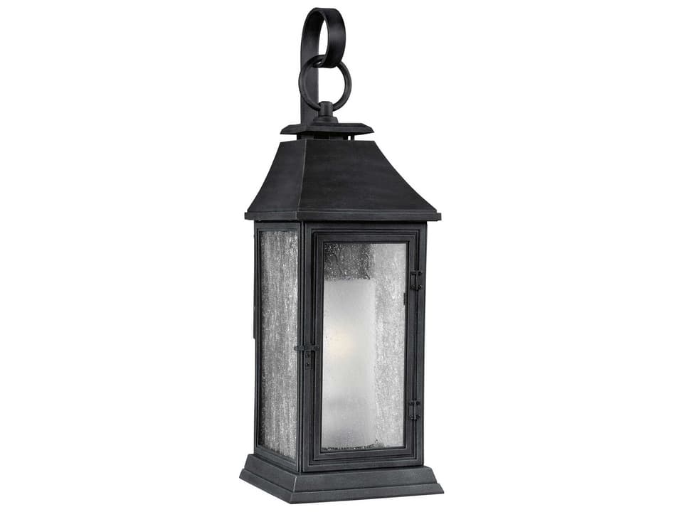 Shepherd 1-Light Outdoor Wall Sconce in Dark Weathered Zinc