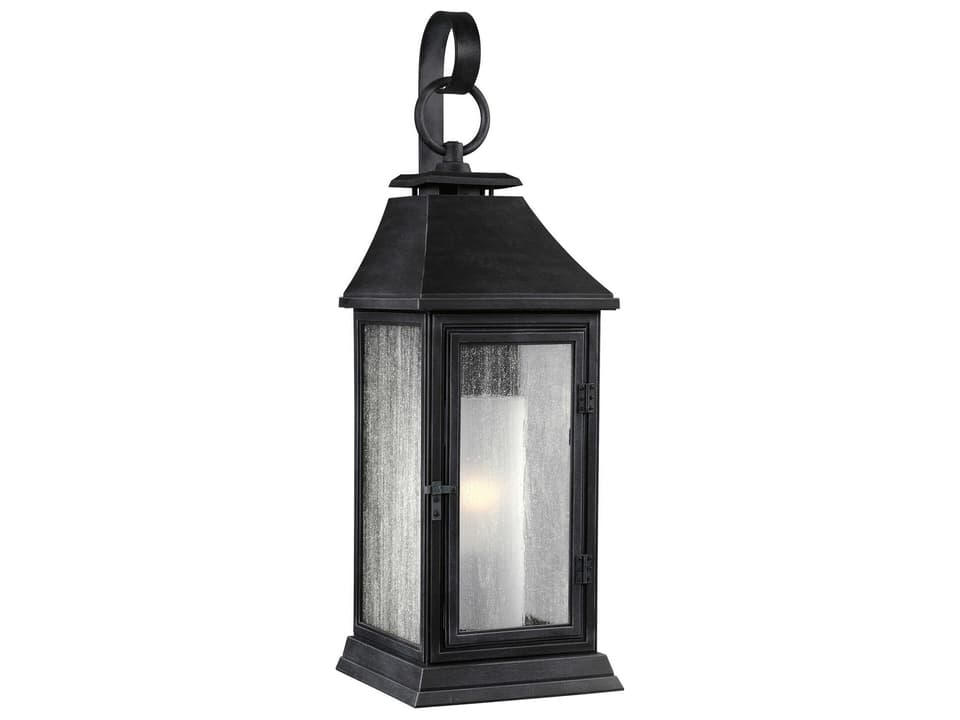 Shepherd 1-Light 35-Inch Outdoor Wall Sconce in Dark Weathered Zinc