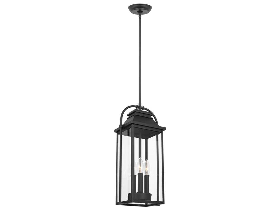 Wellsworth 3-Light Outdoor Pendant Light in Textured Black