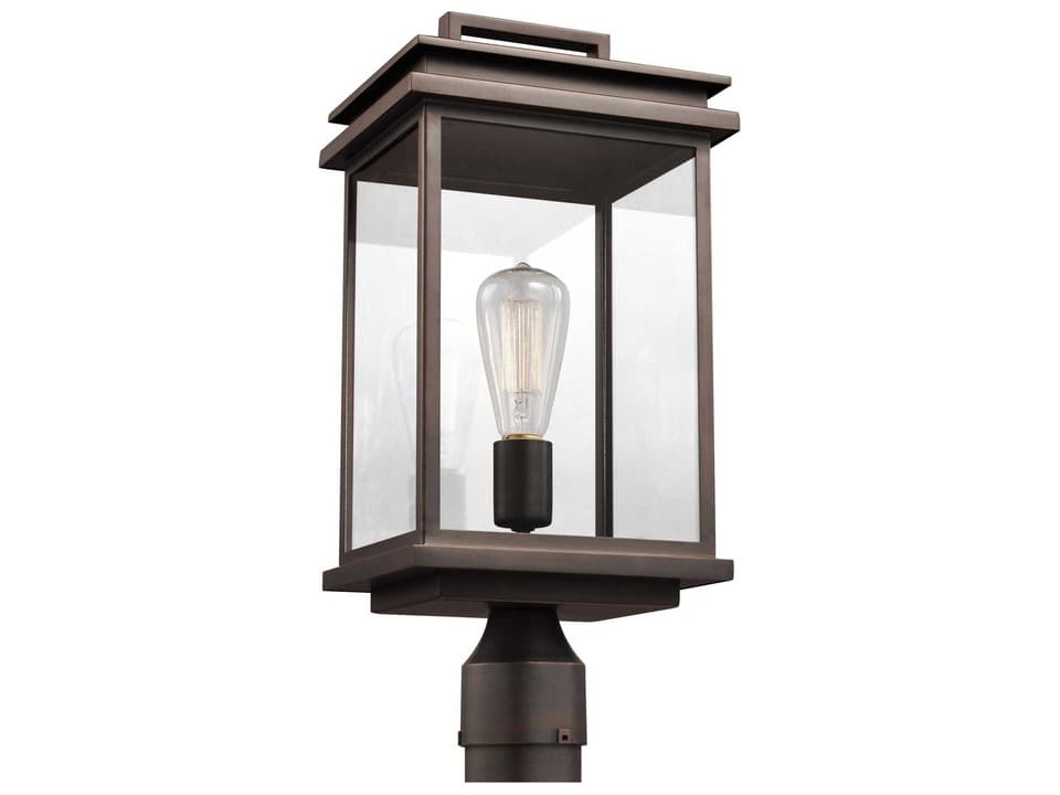 Glenview 1-Light Outdoor Post Lantern in Antique Bronze