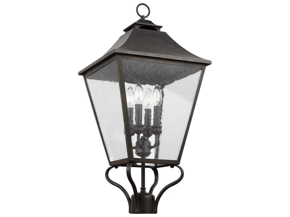 Galena 4-Light Outdoor Post Lantern in Sable