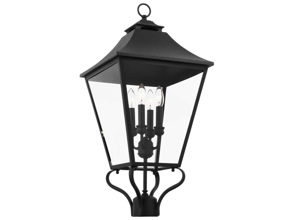 Galena 4-Light Outdoor Post Lantern in Textured Black