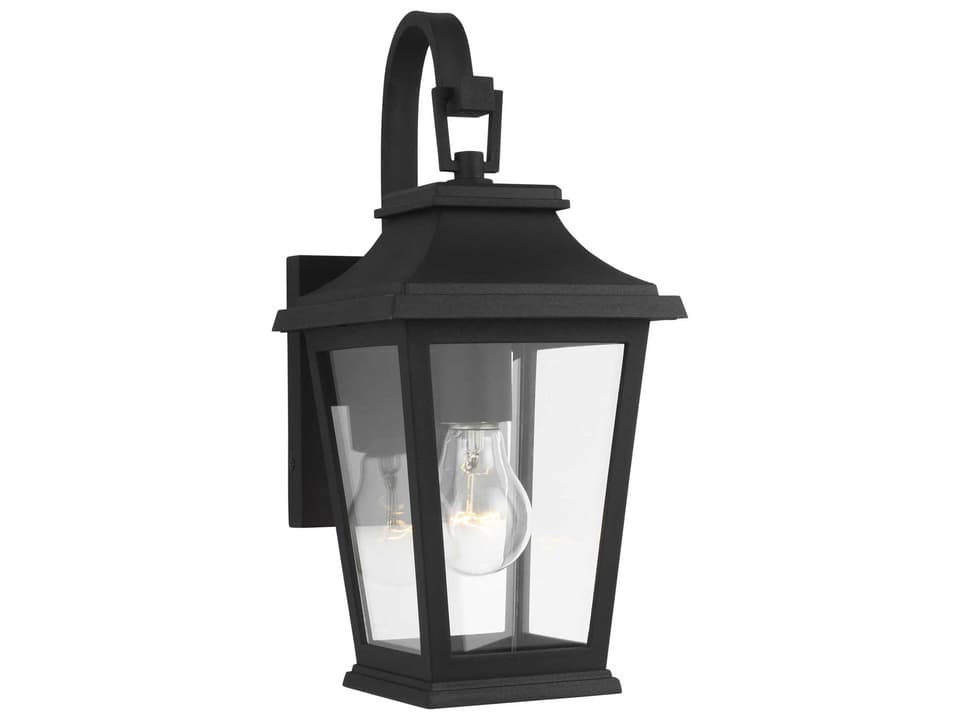 Warren 1-Light Outdoor Wall Lantern in Textured Black