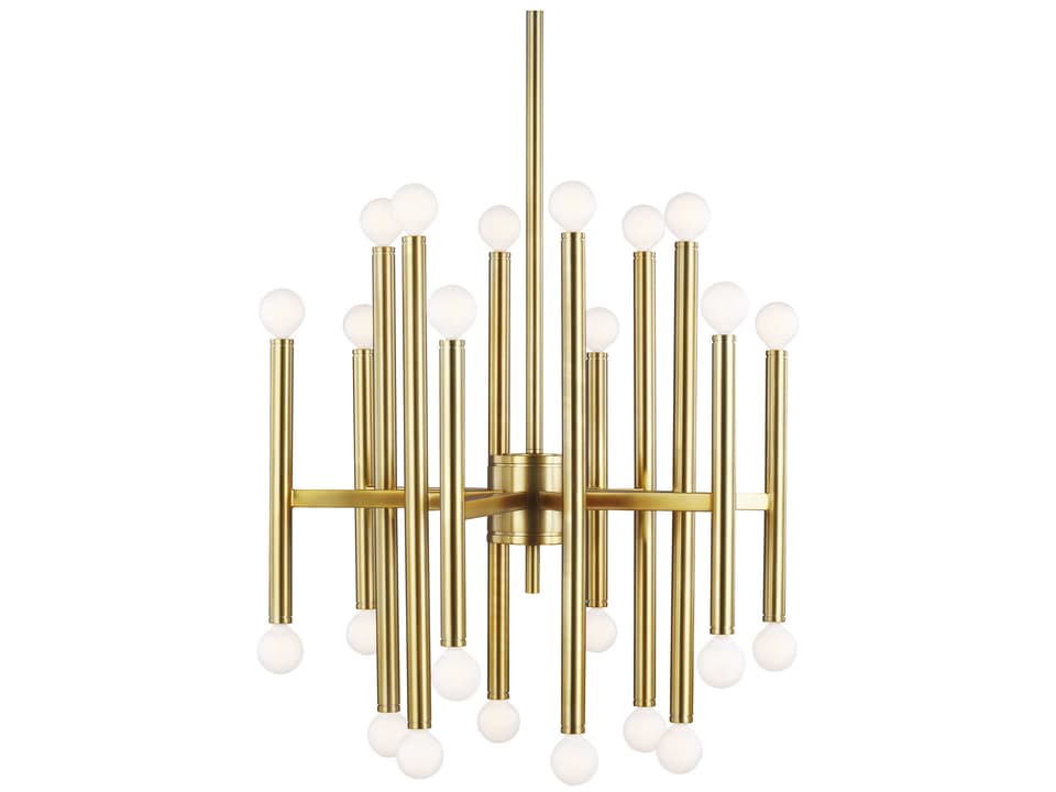 Beckham Modern 24-Light Chandelier in Burnished Brass